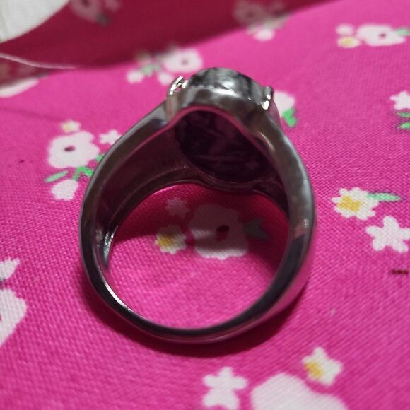 Austrian Pinolith Solitaire Stainless Steel Ring - Picture 6 of 6